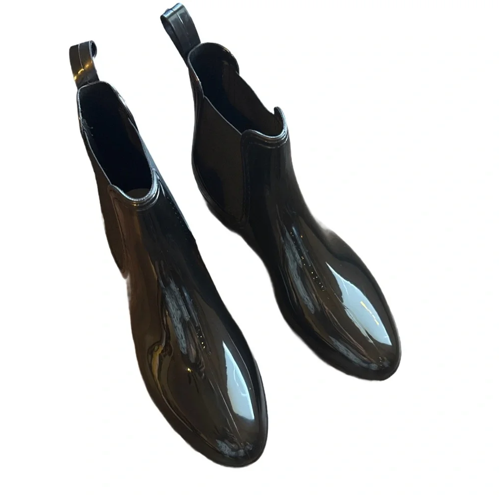 Henry Ferrera Shiny Black Rain Footwear Womens size 10